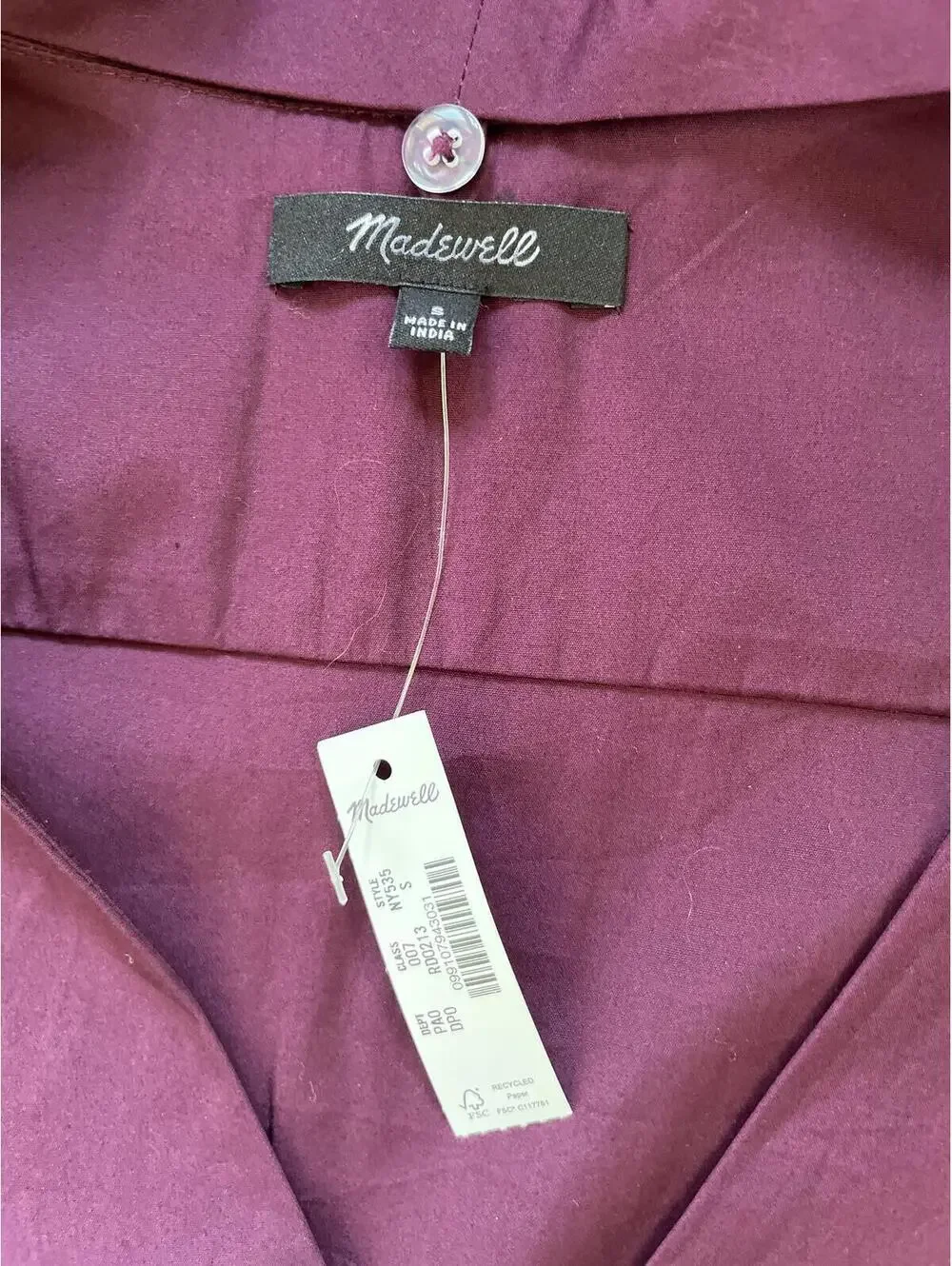 Madewell S Pomegranate Burgundy Puff Sleeve Blouse Dark Academia Whimsigoth NWT